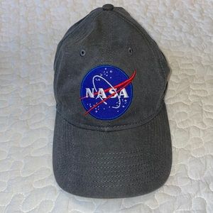 NASA Embroidered Logo Men's Washed Black Baseball Cap